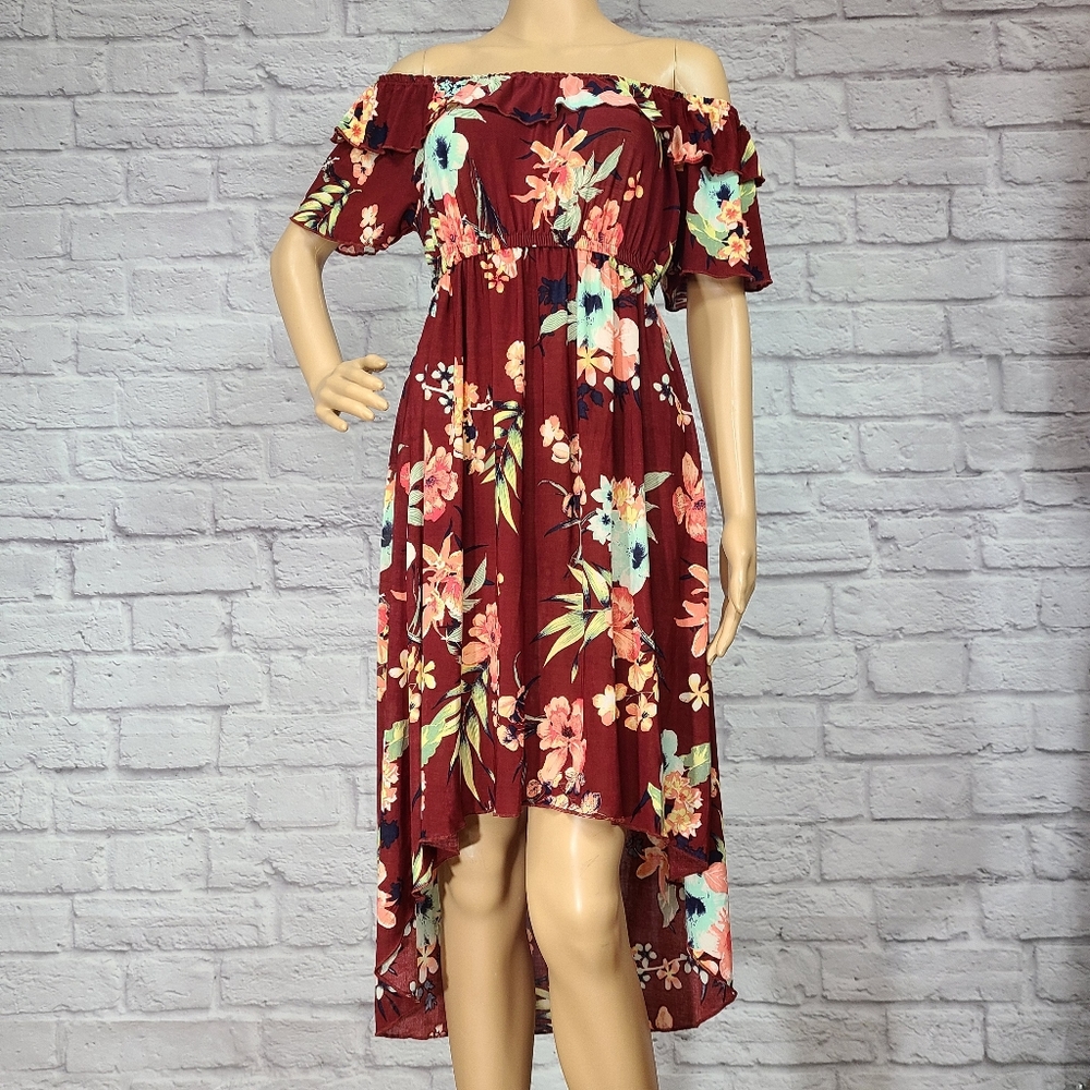 Young USA Off The Shoulder Ruffle Floral Dress